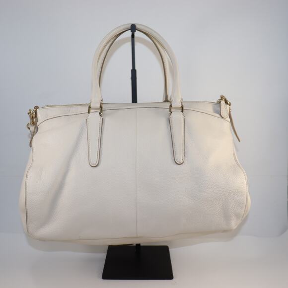 Coach Cream Pebbled Leather Satchel - Picture 2 of 11